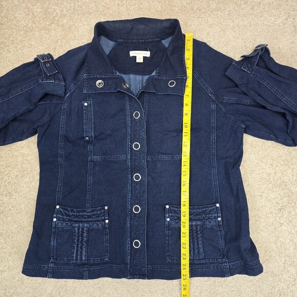 Coldwater Creek Ultra Stretch Denim Jacket Size L (14-16) Pockets Casual Comfort - Picture 9 of 9